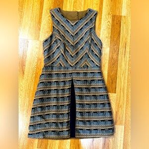 Ladies Esley Tea Time Keyhole Cutout career dress sheath navy blue small 4 6